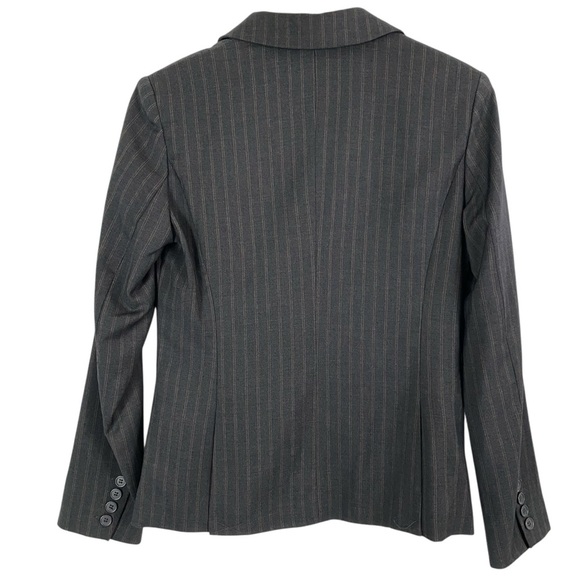 New York & Company Womens Blazer 14 Bluish-Gray One-Button Striped Career Office - Picture 2 of 13